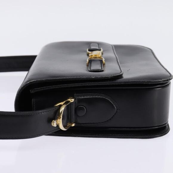 CELINE Shoulder Bag Leather Black Gold - Picture 4 of 12